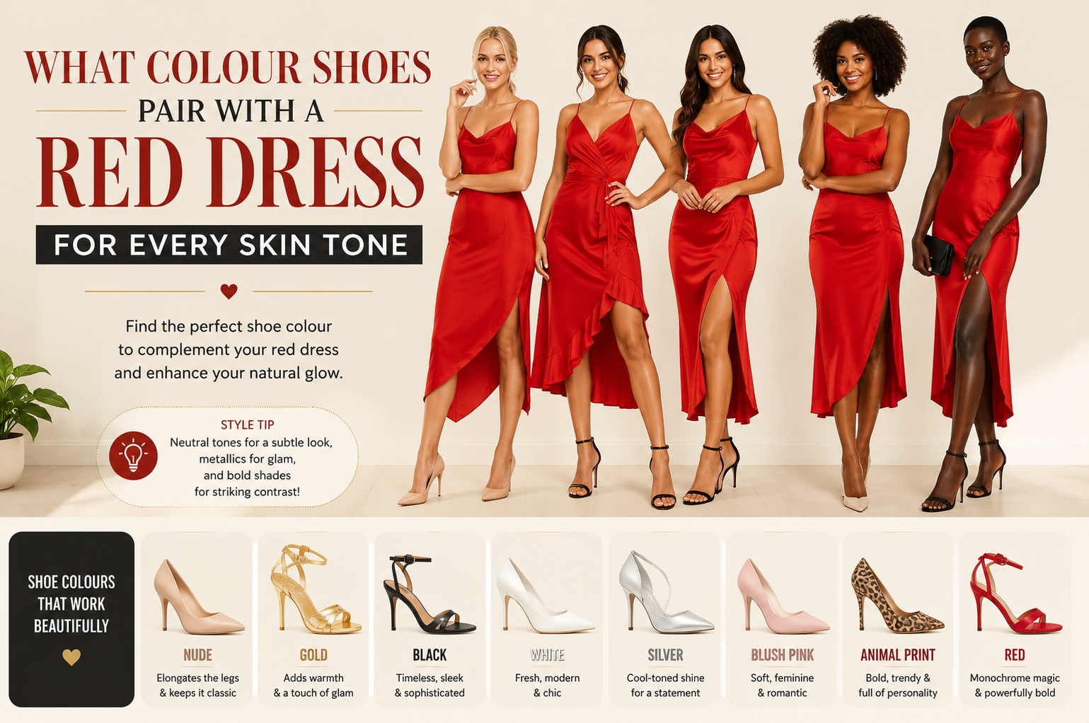 best color shoes for red dress The Shoe Colors to Wear With a  The Dress Outlet and slit What Color Shoes To Wear