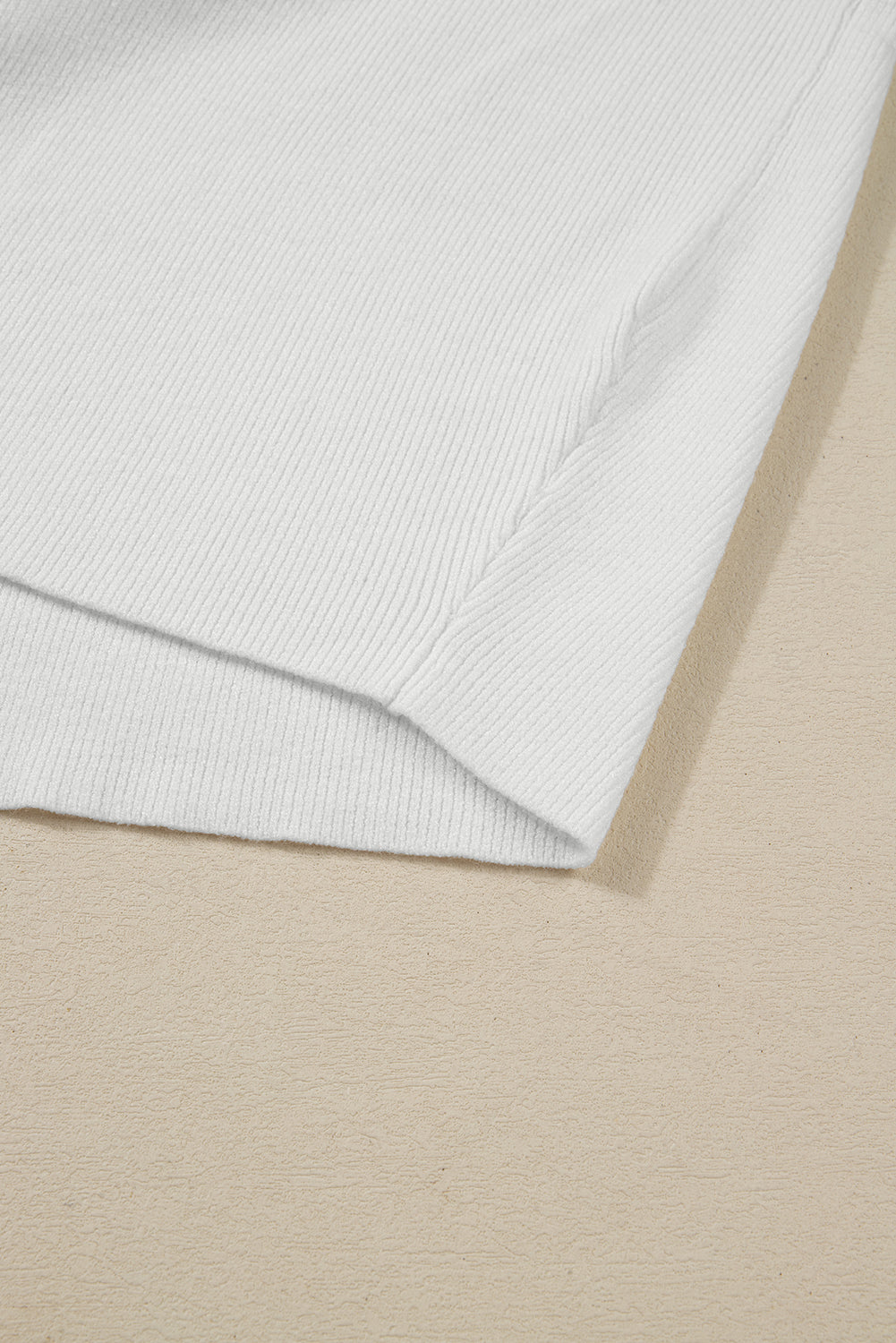 Green Color Block Plain Ribbed Knit Baggy Sweater