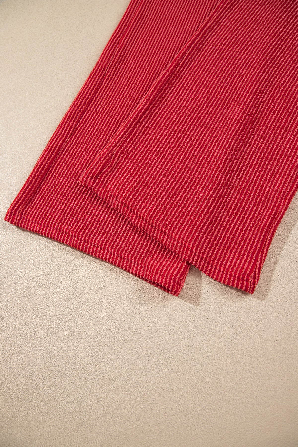 Racing Red MERRY Corded Long Sleeve Top and Pockets Pants Set