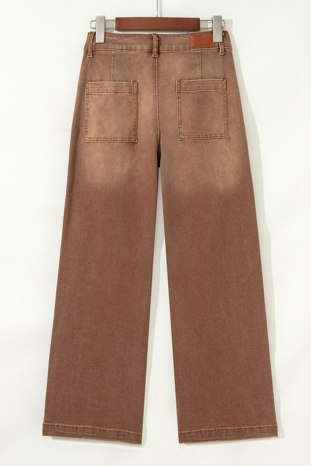 Brown Mimimalist Patch Pocket Womens Shift Jeans