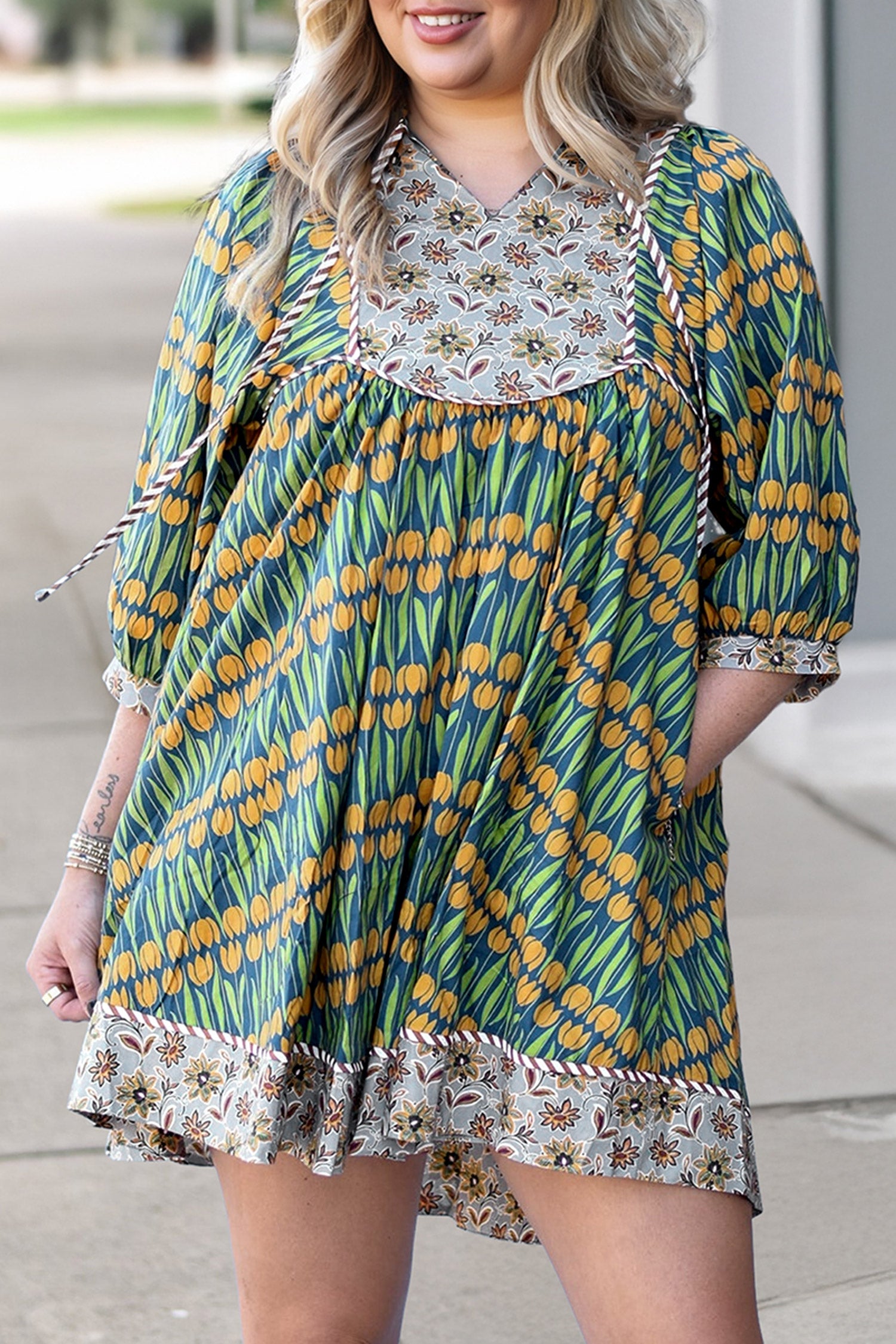 loose printed mini dress Green Plus Size Mixed Floral Print Striped Trim Green / 1X / 100%Cotton or weekend escapes Description:Sol-Care Hydrocolloid Dressing, Tapered edge, 4” x 4” (Box of 10) black satin prom dress Vegan Leather Tunic Dress