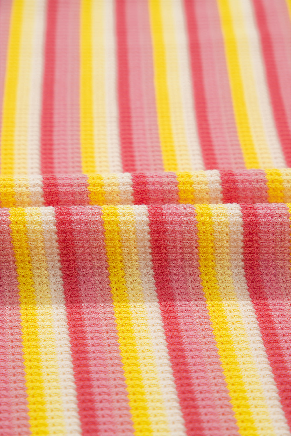 Ensemble pantalon large à rayures jaunes et arc-en-ciel avec ficelle et pompons