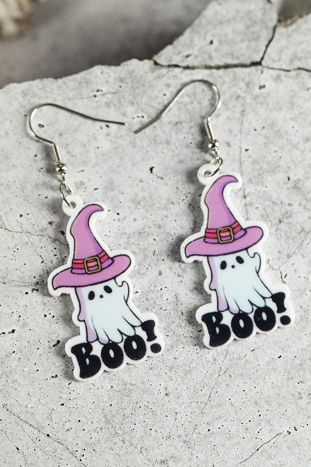 Grapefruit Orange Halloween Pattern Acrylic Drop Earrings