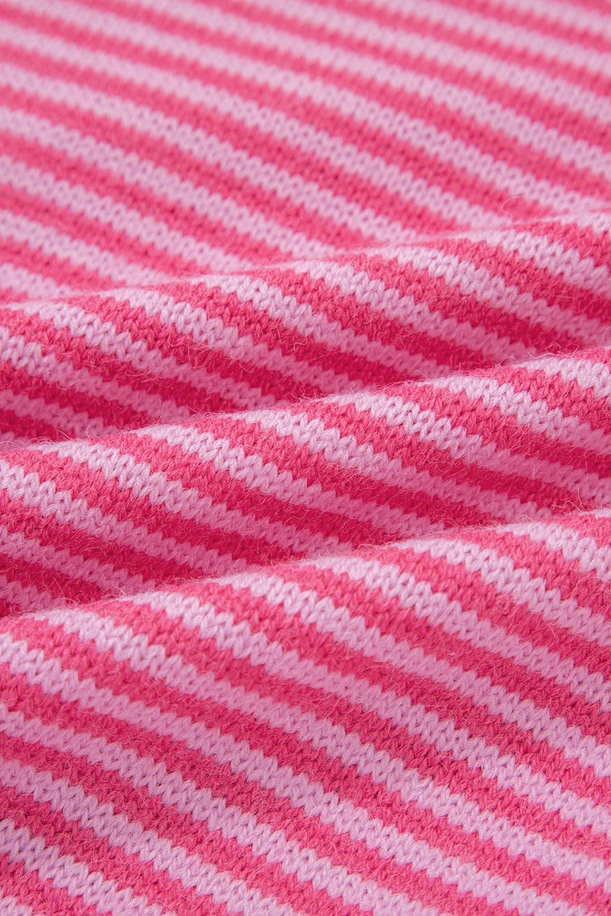 Rose Stripe Contrast Heart Pattern Valentine Knit Sweater