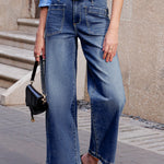 Bluing Mimimalist Patch Pocket Womens Shift Jeans