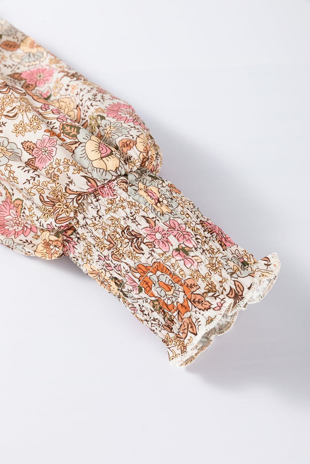 Chemisier jaune à imprimé floral et manches lanternes