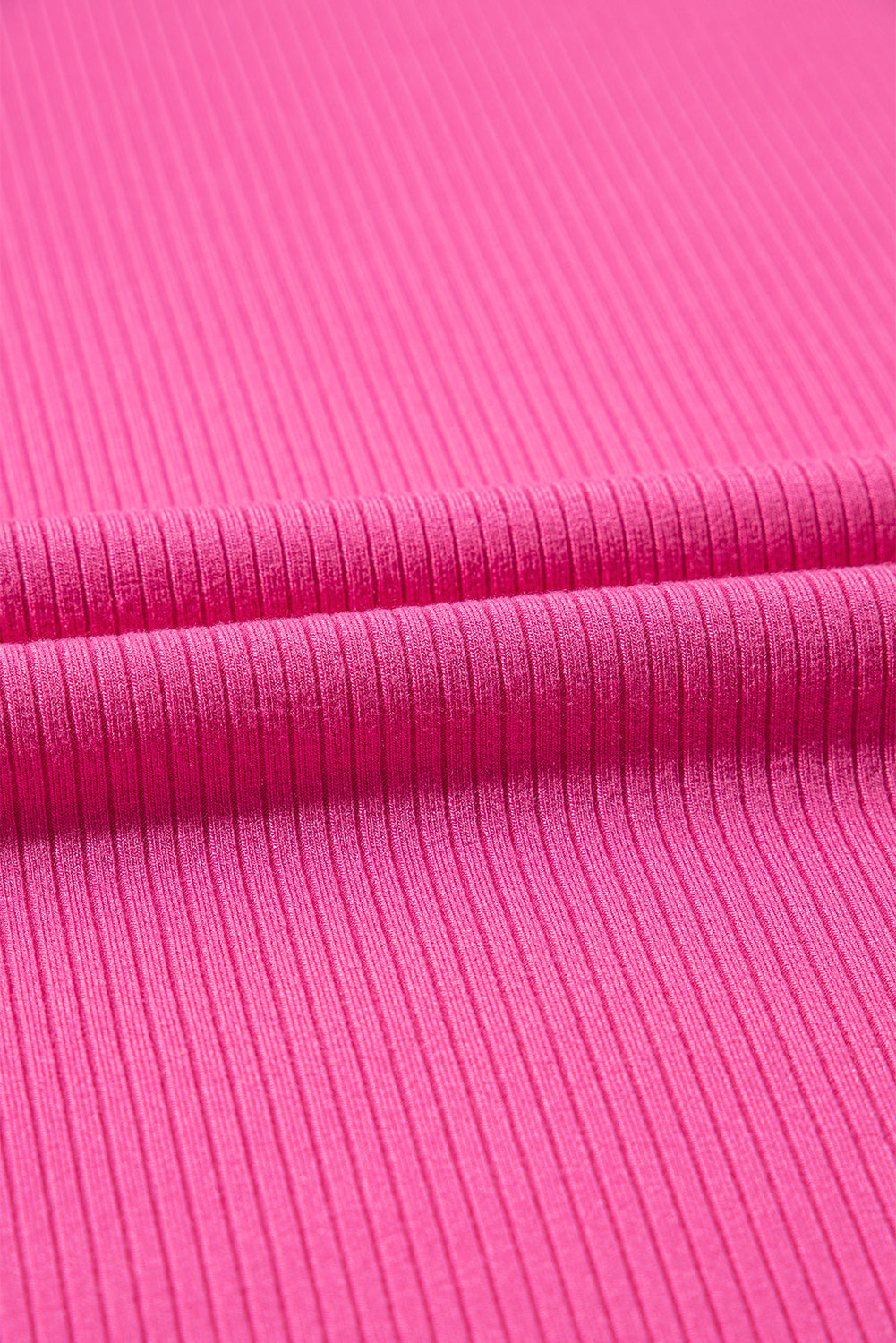 Rose Red Solid Color Loose Tunic Top and Slim Shorts Set