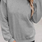 Gray Solid Classic Crewneck Pullover Sweatshirt