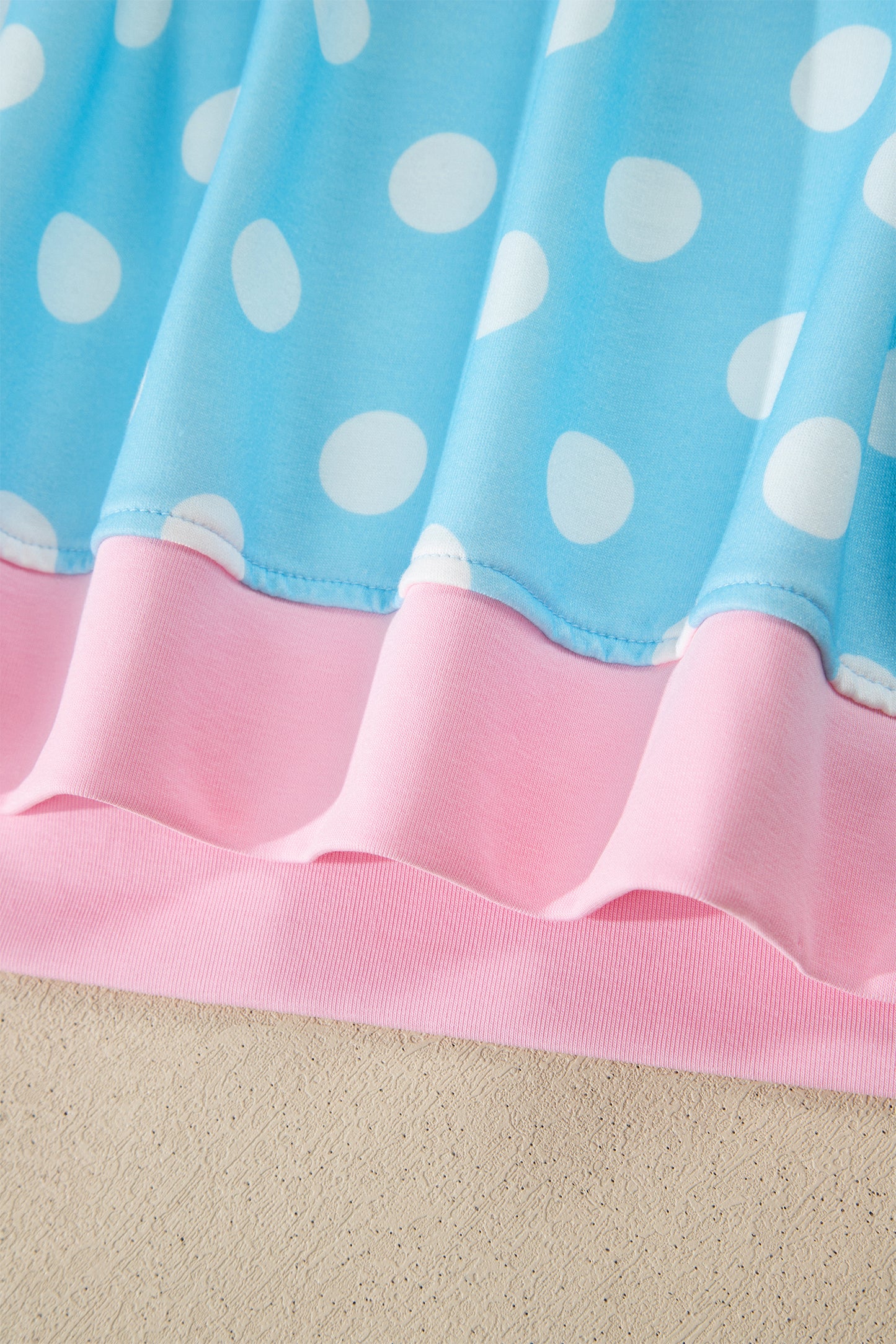 Sky Blue Polka Dot Short Sleeve Top and Pants Set