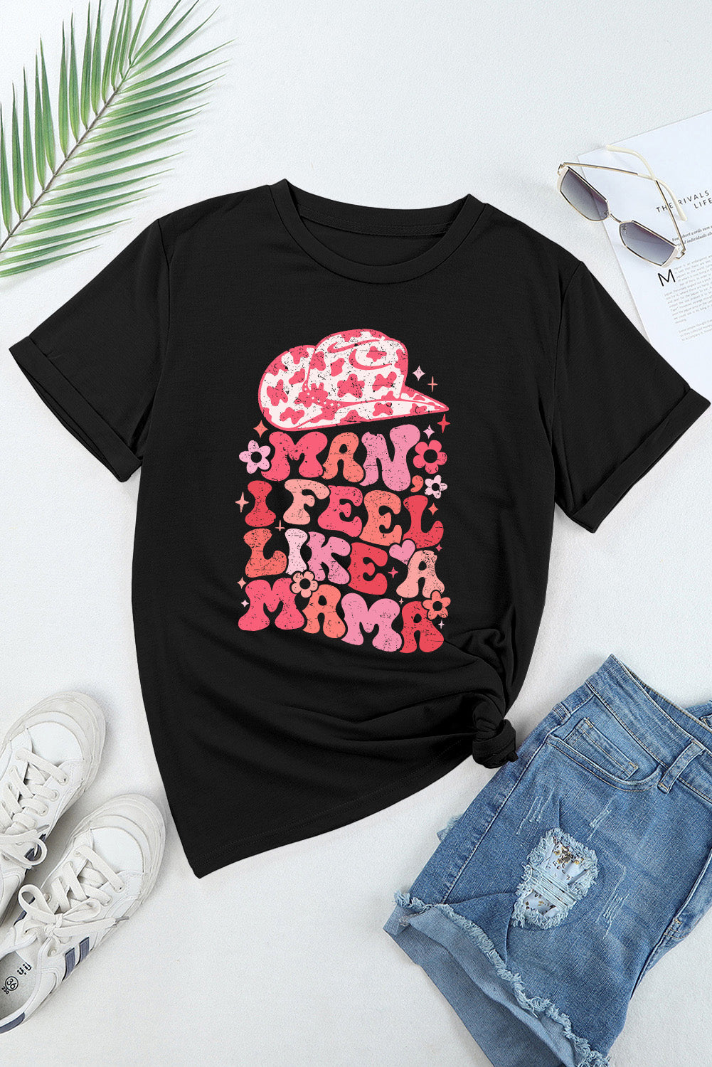 T-shirt graphique « Black MAN I FEEL LIKE A MAMA »