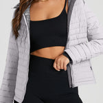 Doudoune matelassée zippée argentée unie