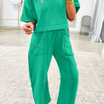 Mint Green Drop Shoulder Boxy Tee and Barrel Pants Set