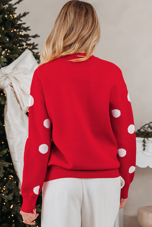 Red Dahlia LET IT SNOW Graphic Christmas Holiday Loose Sweater