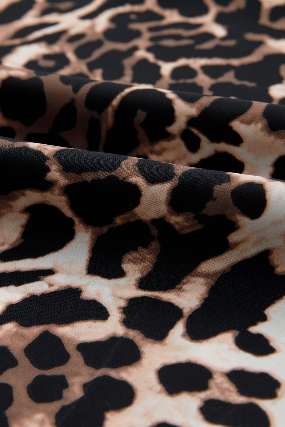 Ensemble pantalon ample à imprimé animal marron et bords contrastés