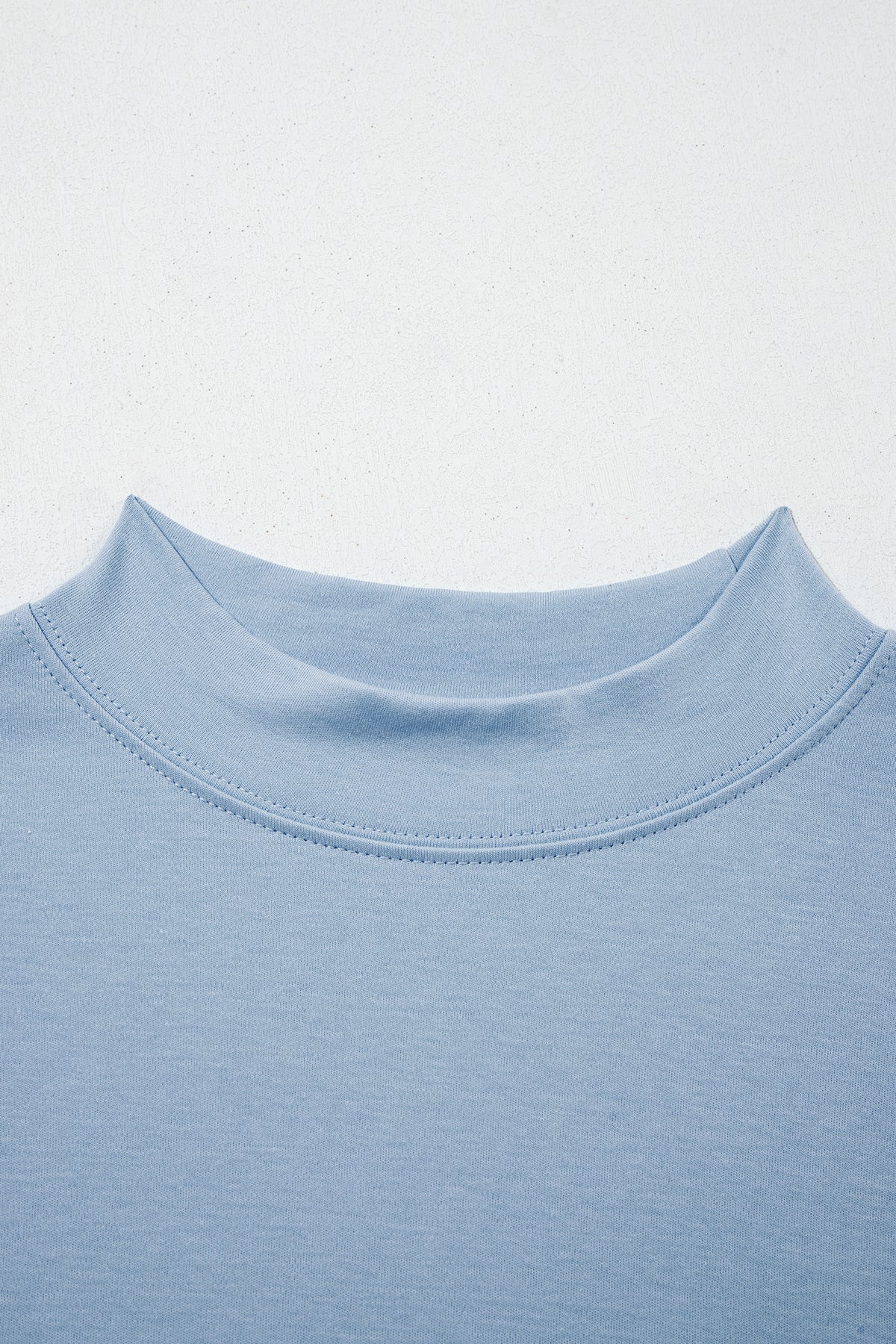Beau Blue Solid Color High Neck Oversize Tee