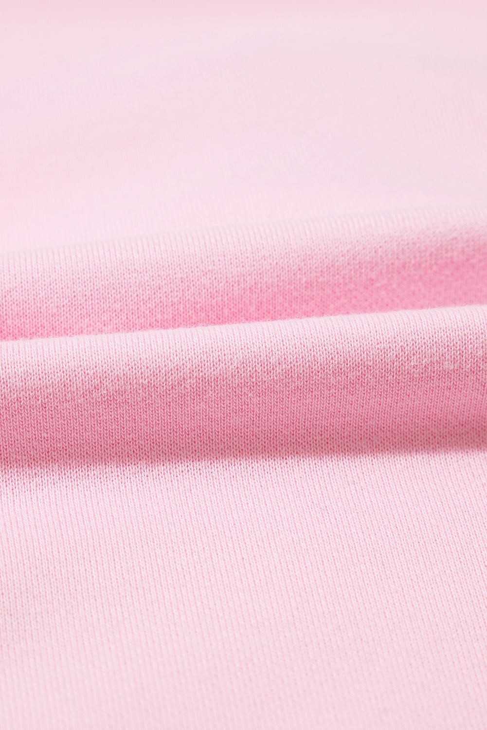 Light Pink Embroidered Bow Lantern Sleeve Oversized Pullover Sweatshirt