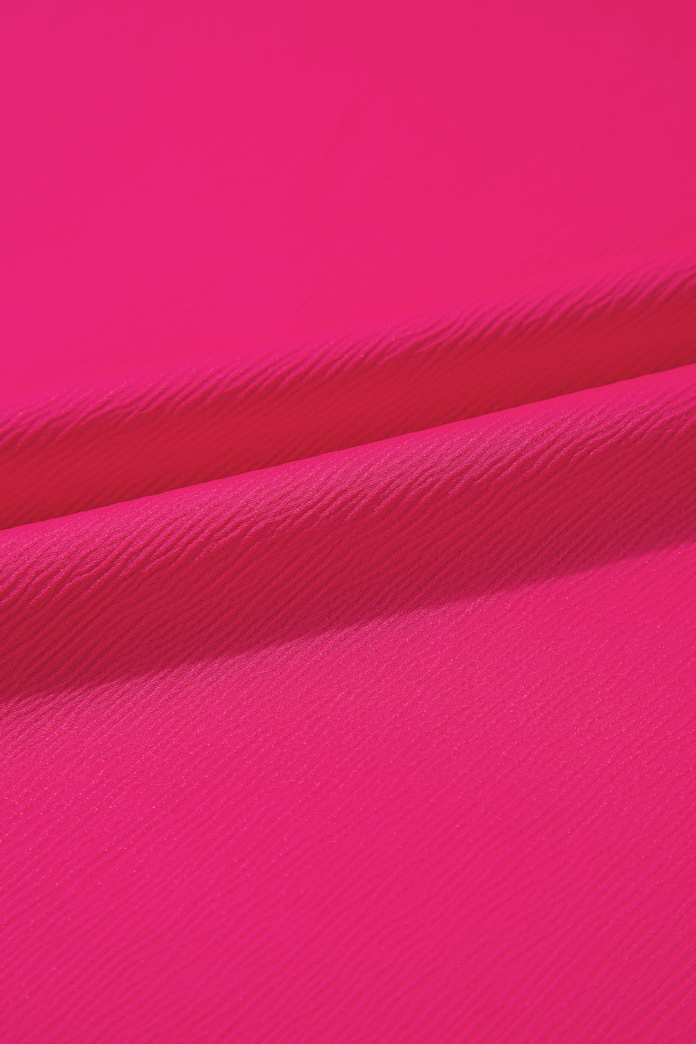 Strawberry Pink Asymmetric Shoulder Ruffle Sleeve Elegant Blouse