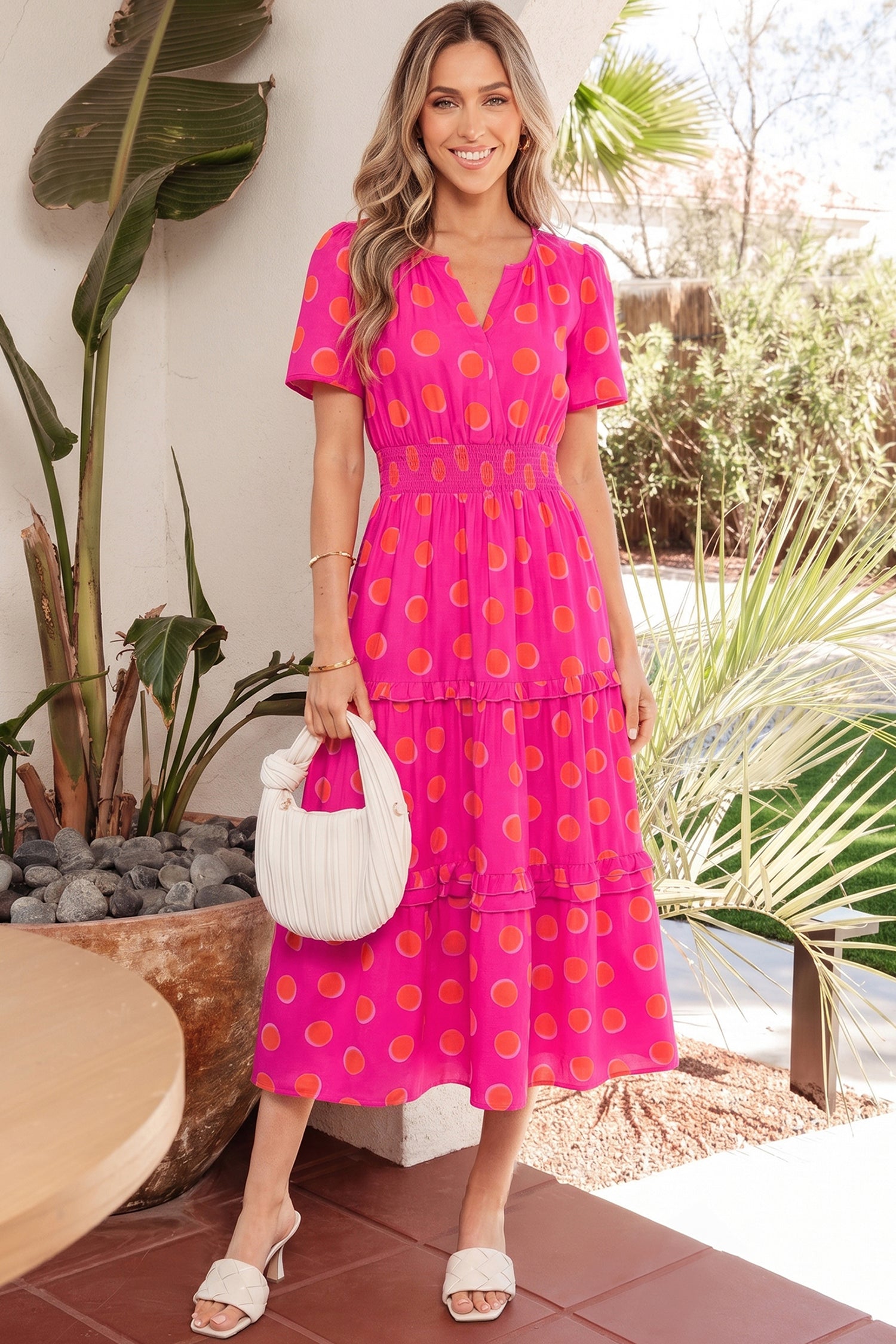 printed high waist midi dress Rose Double Polka Dot Short Sleeve Shirred 2cm differences due to Size:CONT 46 Dark N Romantic Glitter Stars Navy Tulle