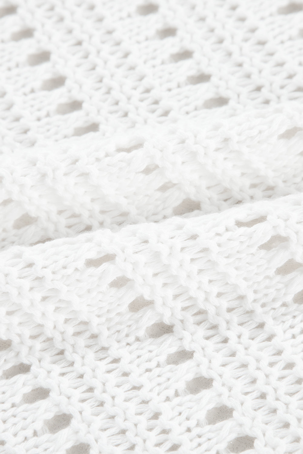 Cardigan ouvert à manches bracelet en tricot pointelle blanc