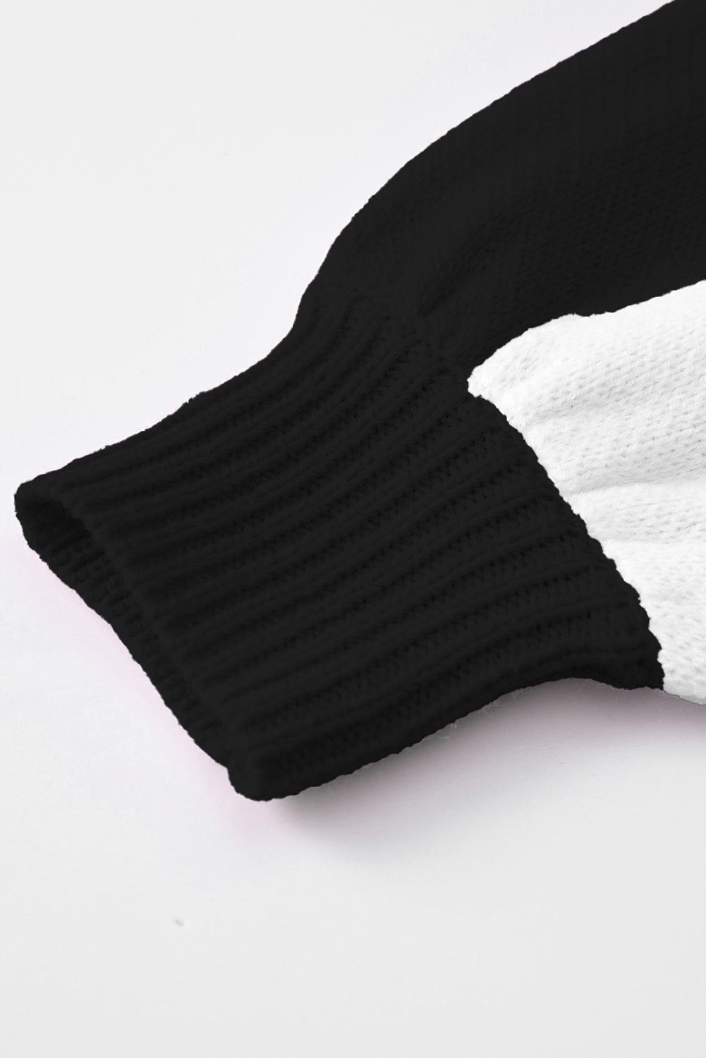 Black Checkered Bishop Sleeve Sweater