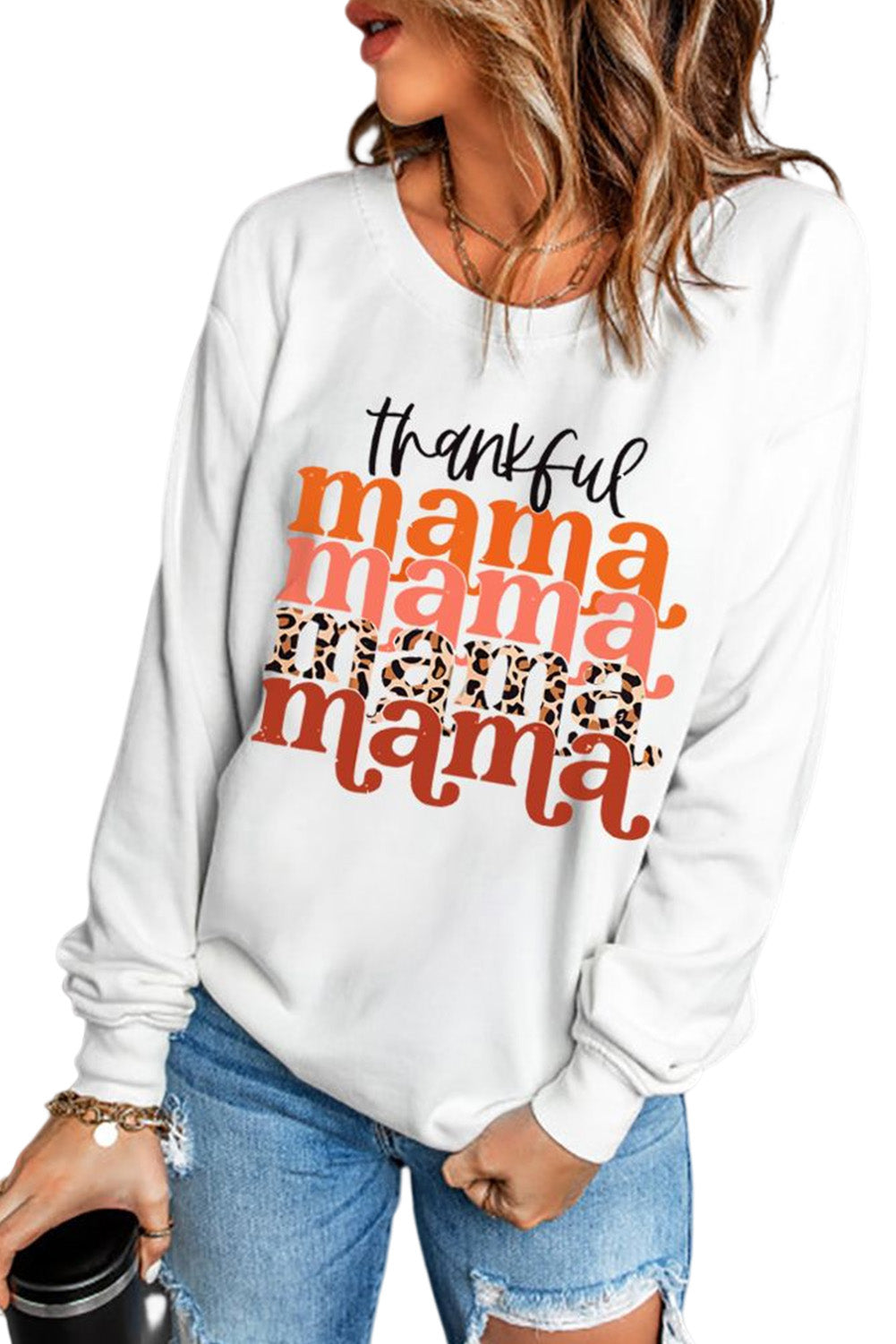 Hey Boo Letter Print Long Sleeve Pullover Sweatshirt