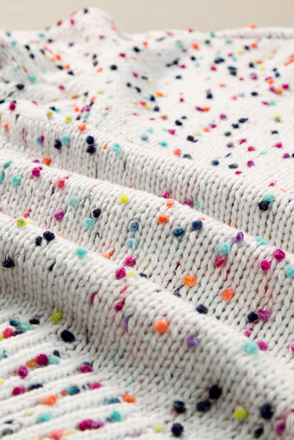 Cardigan blanc à confettis multicolores