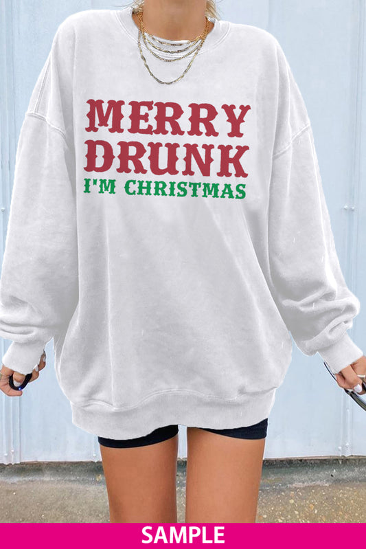 Sweat-shirt bleu foncé surdimensionné à épaules tombantes