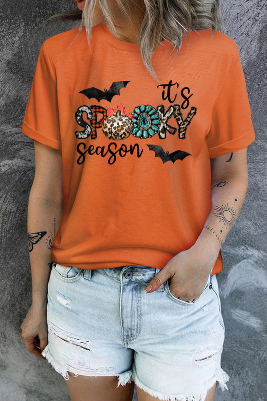 T-shirt à manches courtes avec imprimé graphique « It's Spooky Season »