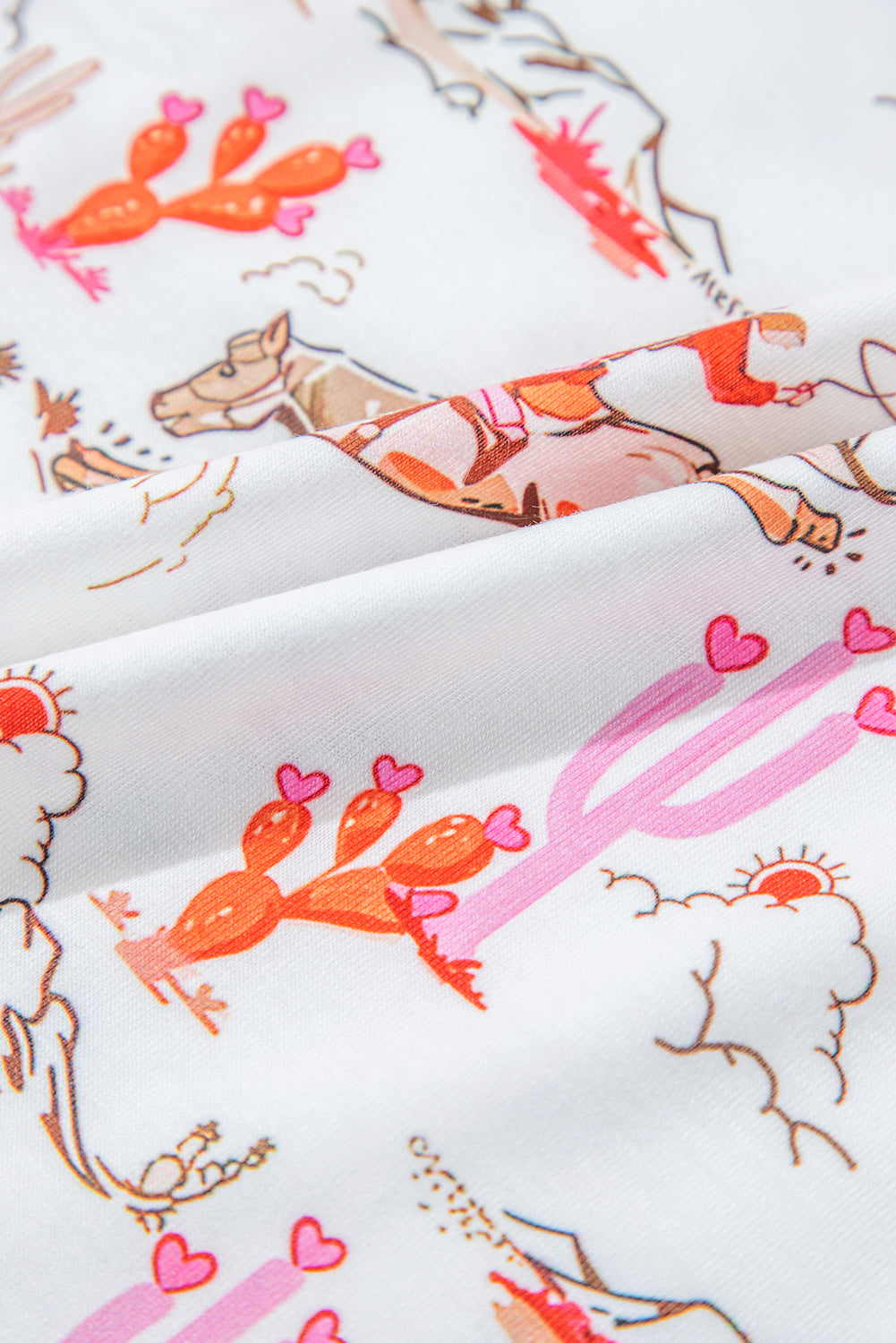 Ensemble de pyjama blanc à imprimé cowgirl country