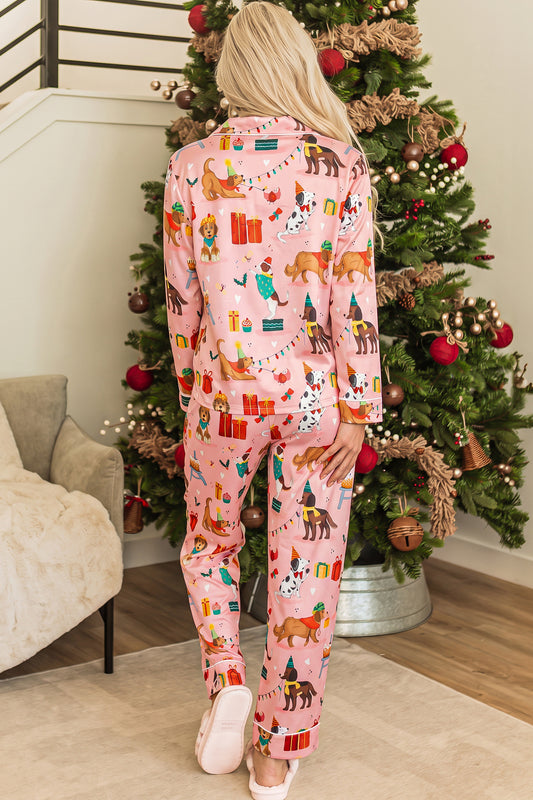 Pink Abstract Dog Lounge Set