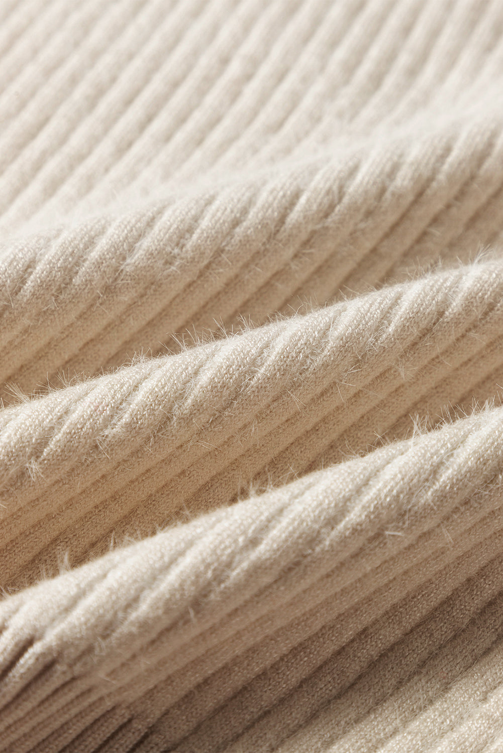 Pull col montant en maille côtelée avec doublure thermique abricot