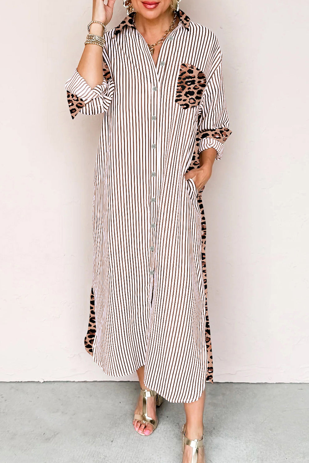 leopard dress with white shirt Outfit Idea: Slip Dress + White Tee Everyday Pursuits