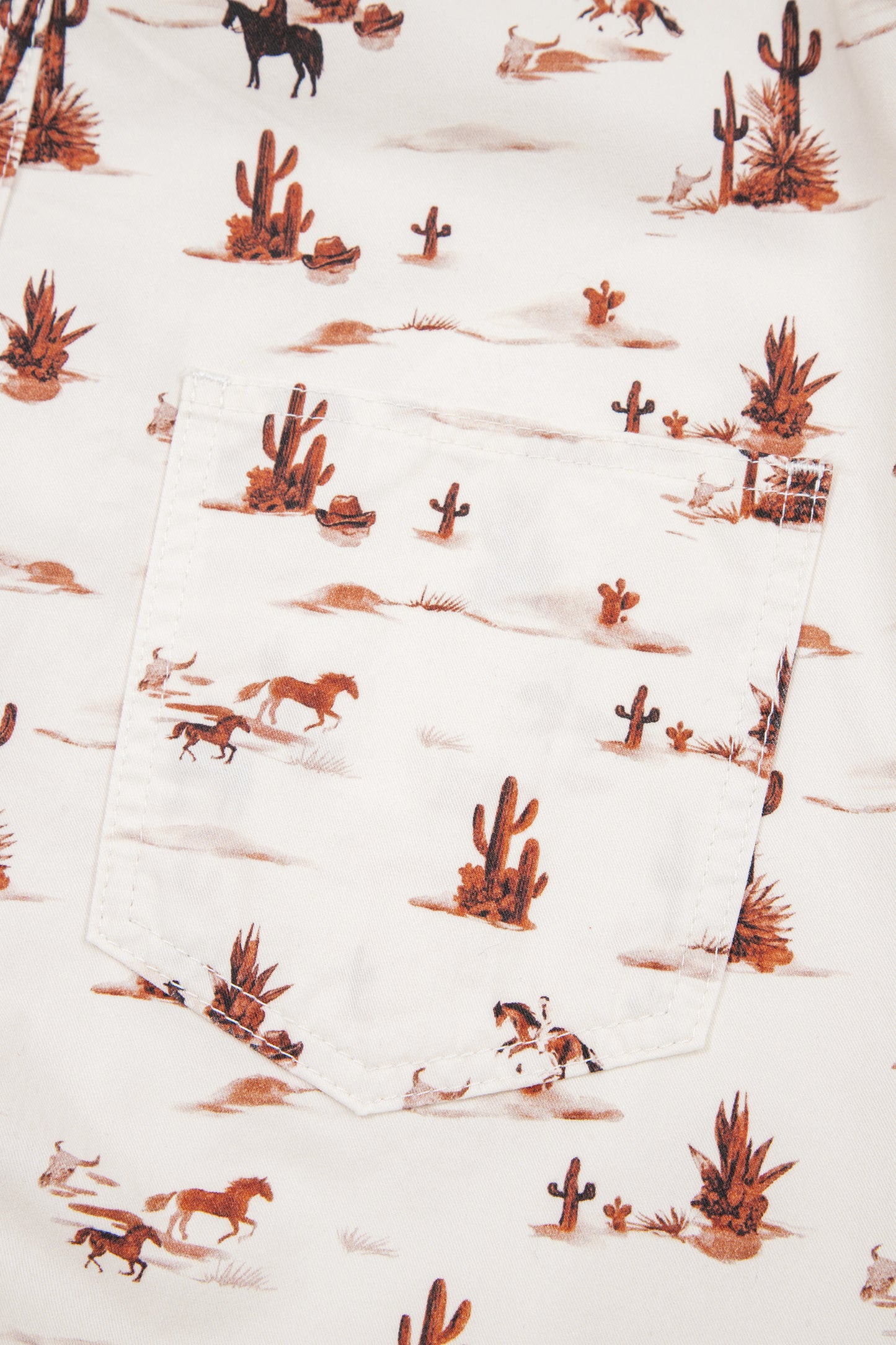 Beige Western Printed Button Adjustable Straps Loose Jumpsuit Dungarees