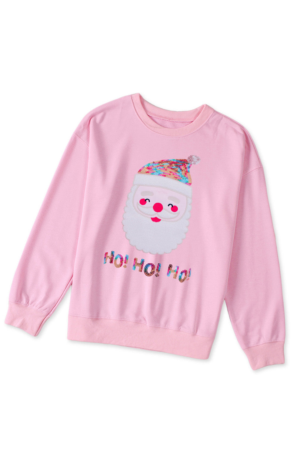 Red HO HO HO Sequined Santa Claus Sweatshirt
