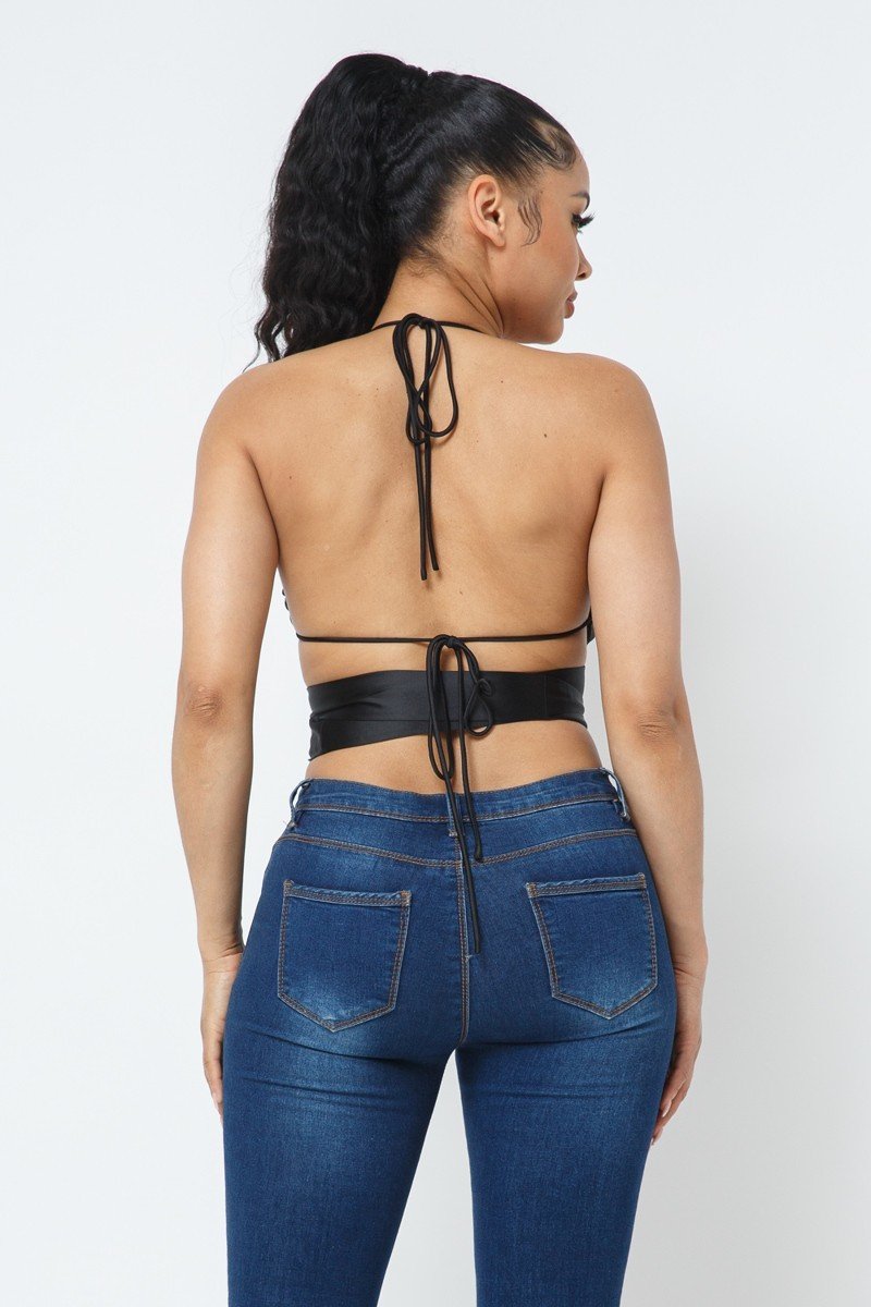 Satin Wrap Around Top – alternate view