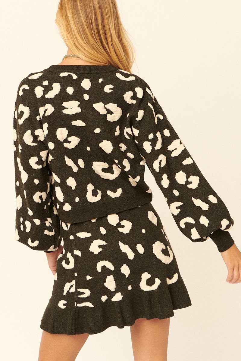 Leopard Print Pullover Sweater – alternate view