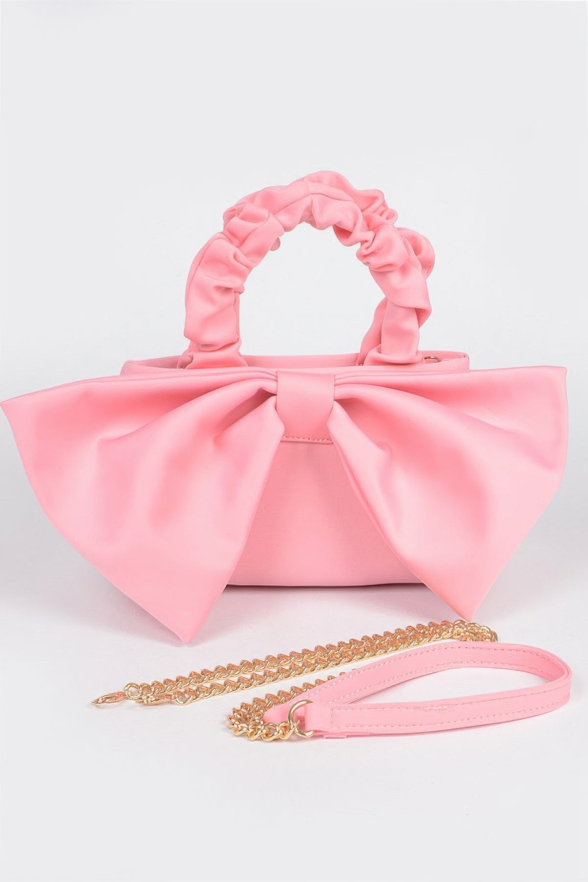 Nylon Top Handle Bag With Bow Front Clutch – alternate view