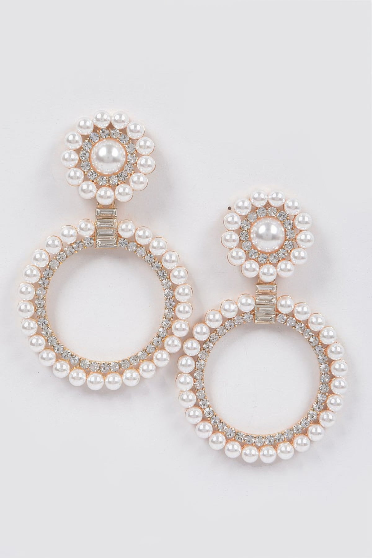 Faux Pearl&stone Dangle Earring – Gold