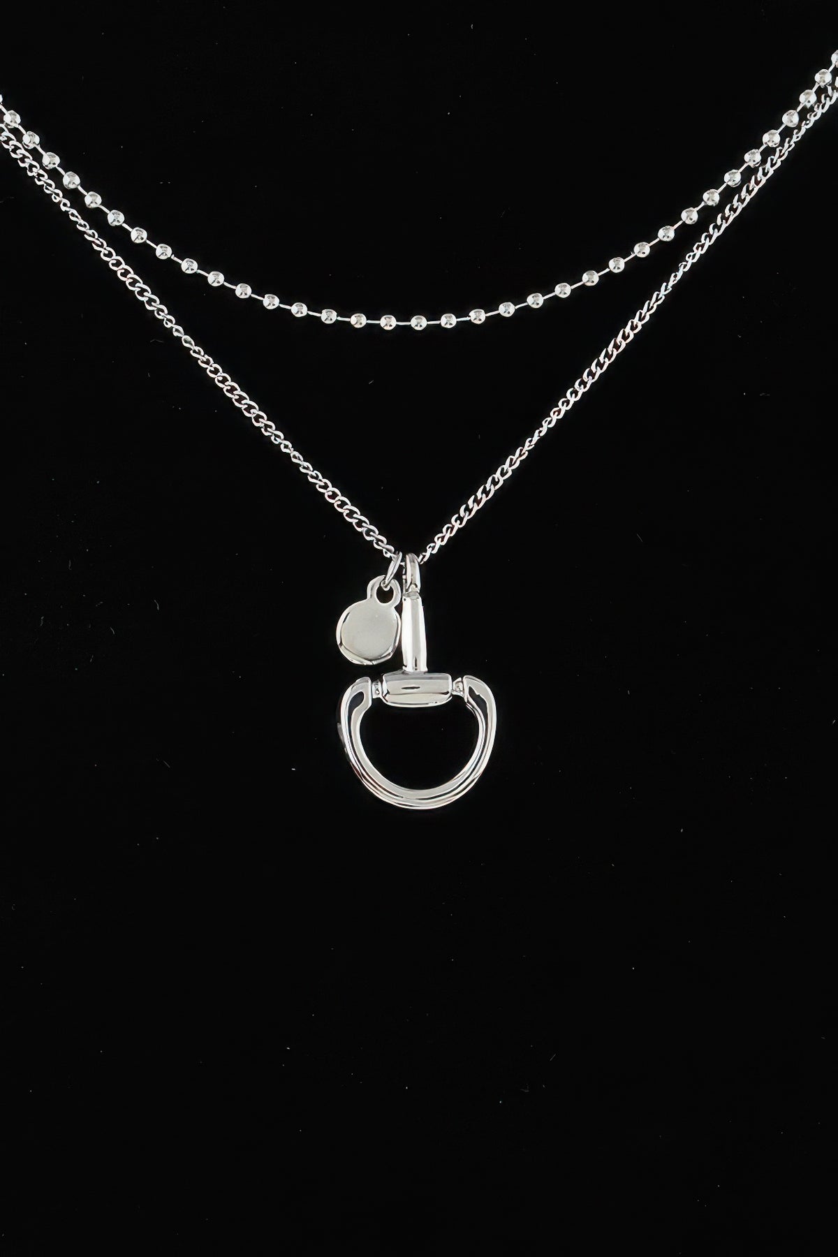 Double Equestrian Drop Beaded Necklace