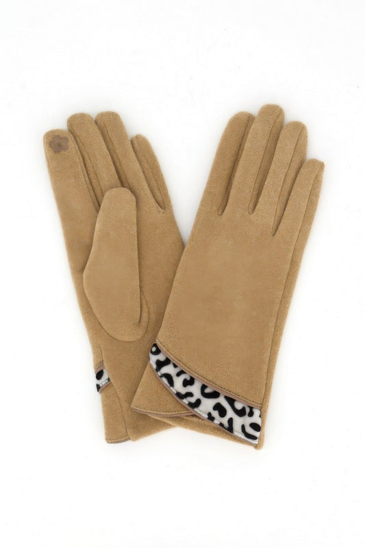 Leopard Accent Touchscreen Gloves