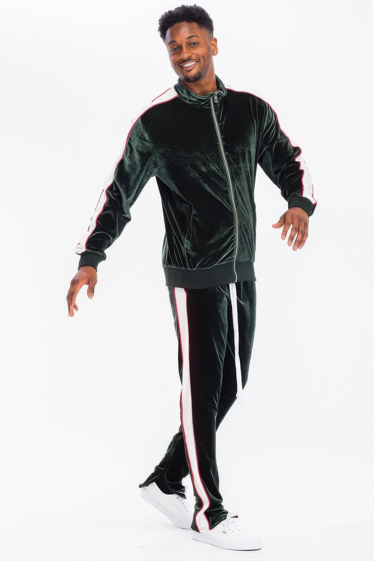 Mens Velour Track Jacket And Track Pant Set – alternate view