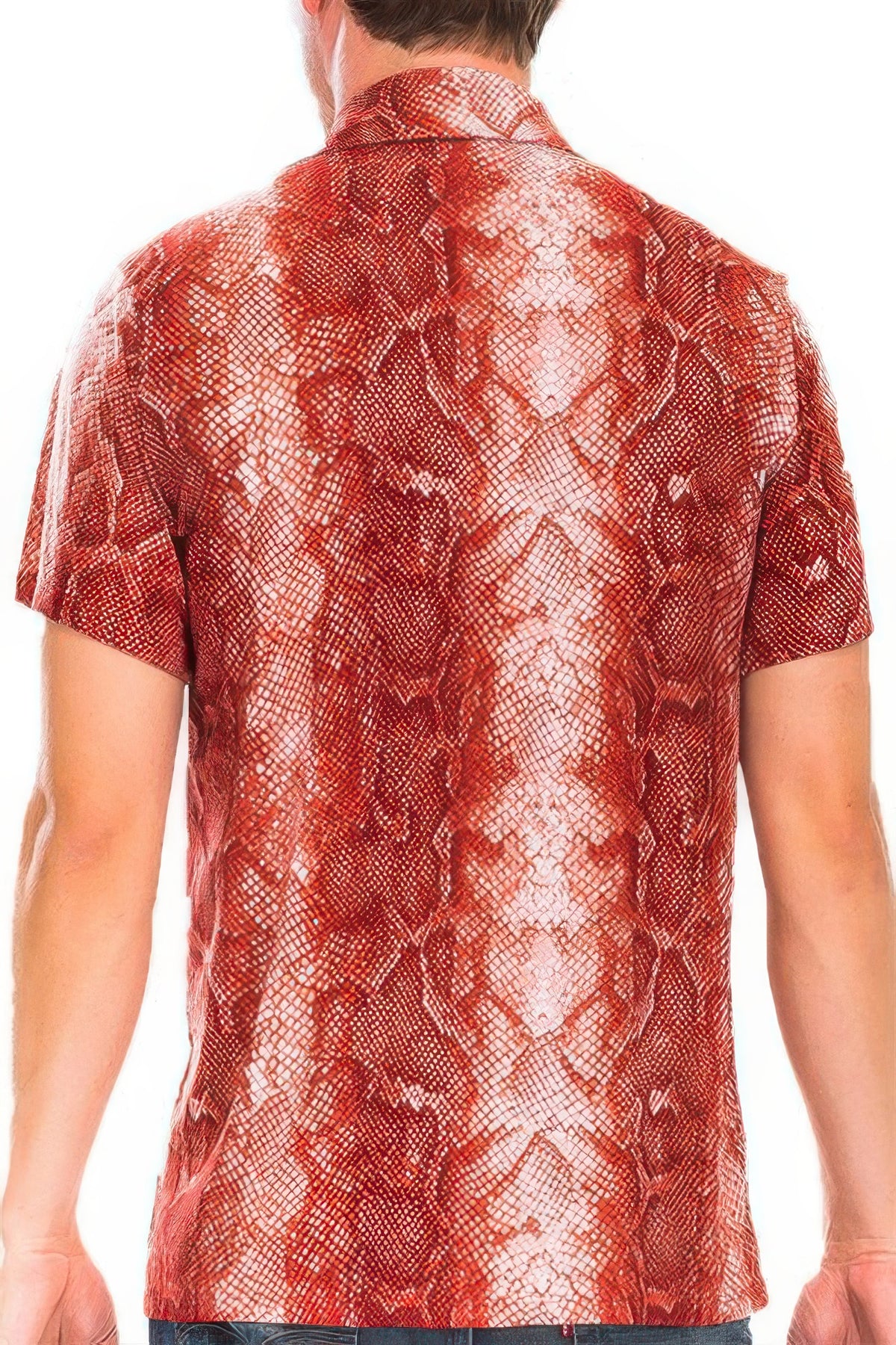Red Snake Button Down Shirt – alternate view