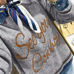 Light Grey See You Cowboy Embroidered Western Graphic Sweater
