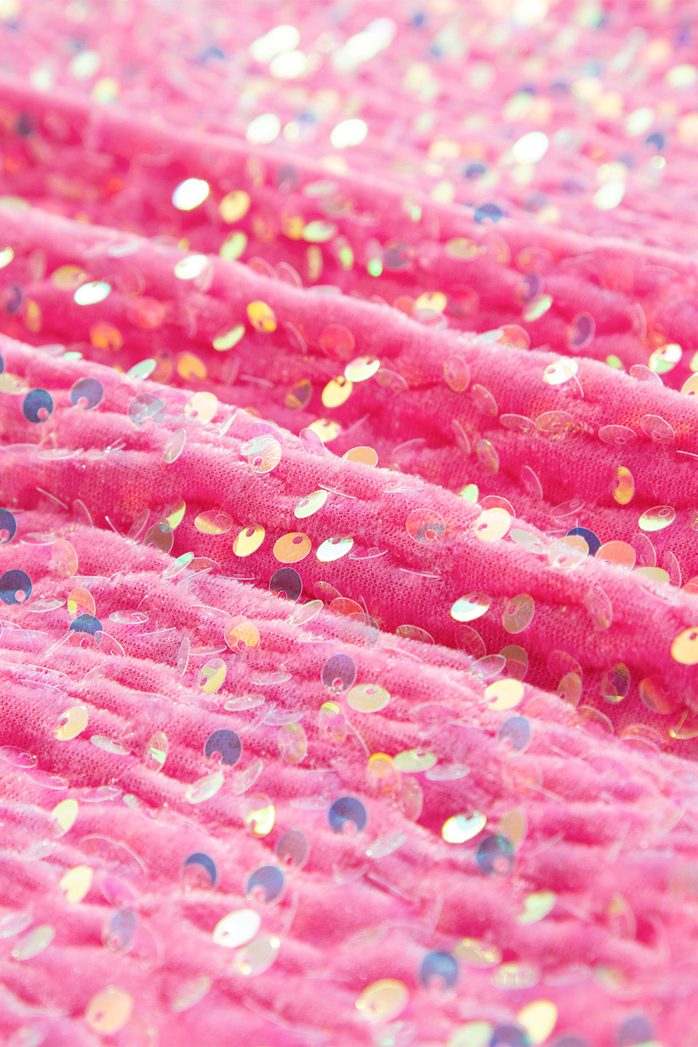 Sweat-shirt Henley à ourlet haut et bas en patchwork de sequins Bonbon