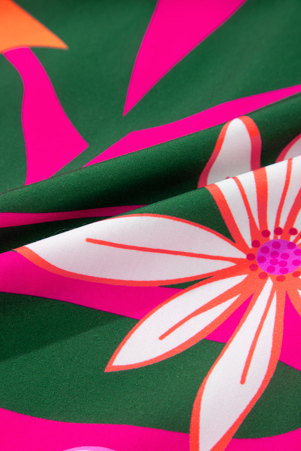 Chemisier à volants et manches bouffantes à imprimé fleurs de roses