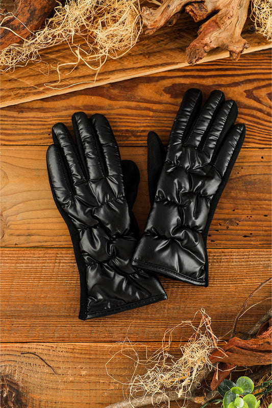 Gray Shiny Touch Screen Cycling Gloves