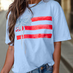 Myosotis Flag Bow Graphic Crewneck Tee