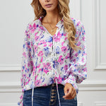 Rose Cakewalk Floral Smocked Blouse