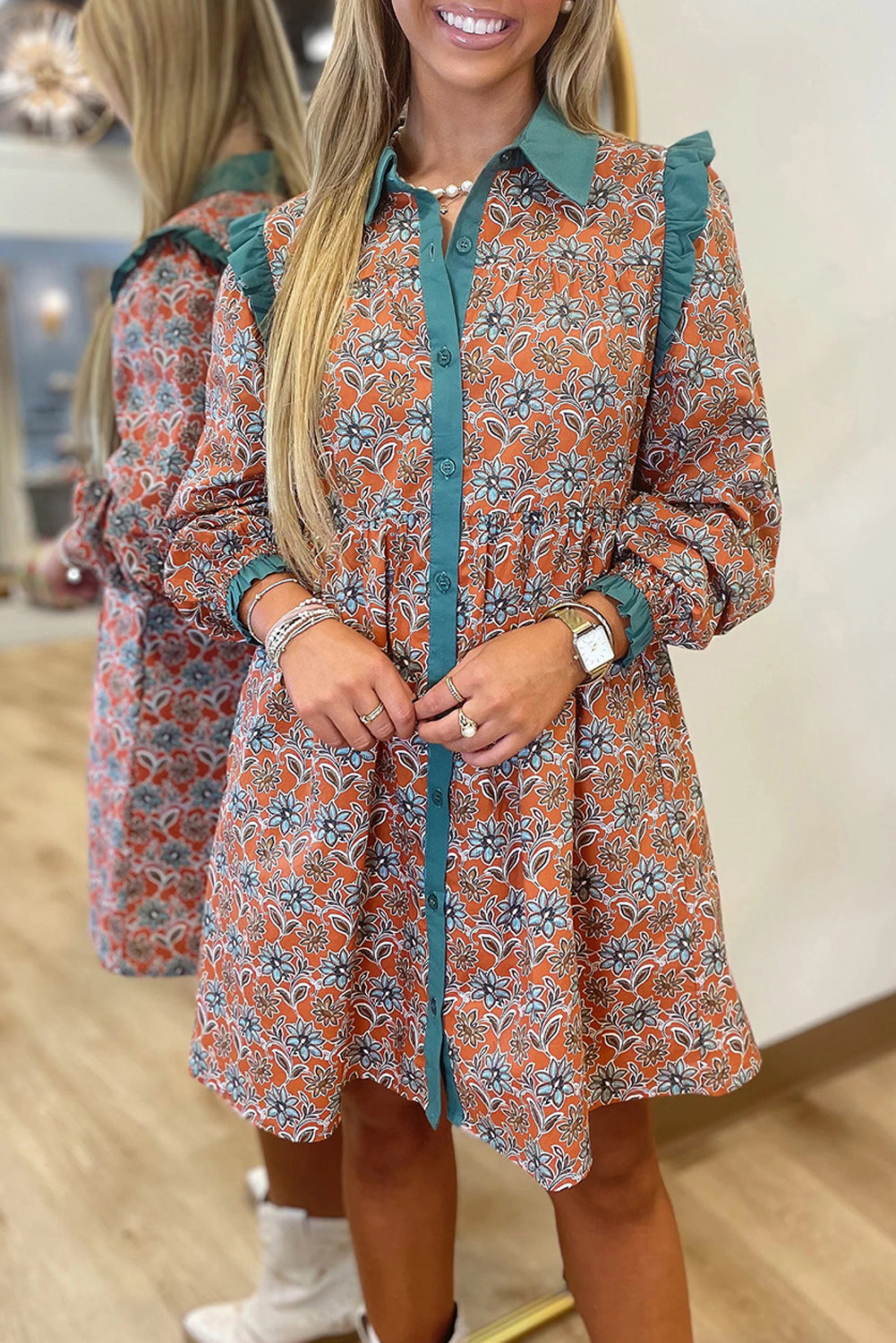 blue dress for baby girl Keira Oversized Collar Dress – SKYE