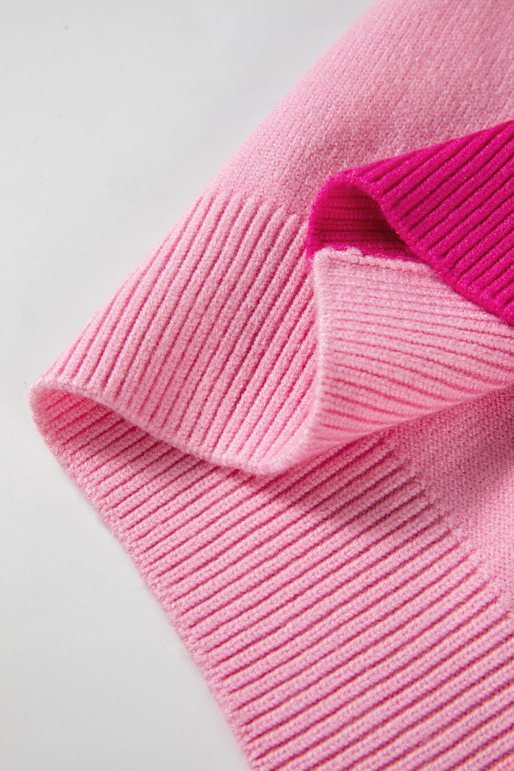 Pull ample à col rond contrasté tricolore Bonbon